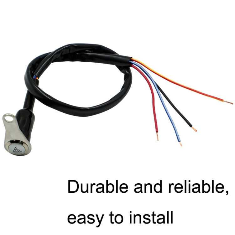 KG-057 Motorcycle Handlebar LED Self-lock Metal Button Dual Flash Switch With Light Ring - Electrical Instruments by PMC TechLife | Online Shopping South Africa | PMC TechLife | Buy Now Pay Later Mobicred