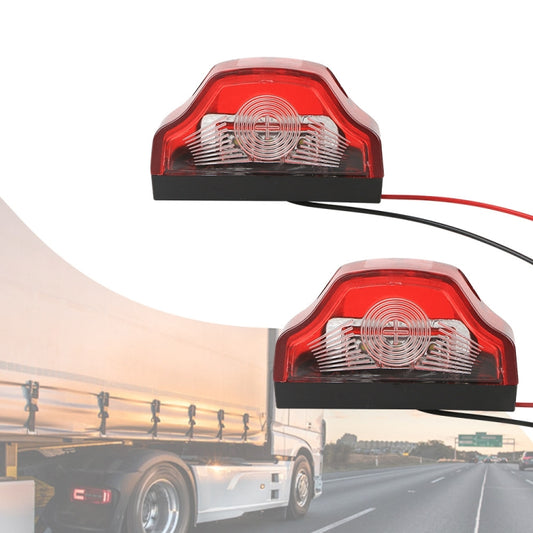 2pcs MK-198 3LED Van / Truck / Trailer White Light License Plate Lamp(Red) - License Plate Lights by PMC Jewellery | Online Shopping South Africa | PMC Jewellery | Buy Now Pay Later Mobicred