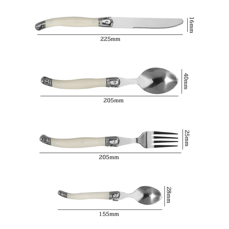Stainless Steel Knife Fork Spoon Set Plastic Handle Western Tableware, Specification: 6 Tea Spoons - Cutlery Sets by PMC TechLife | Online Shopping South Africa | PMC TechLife