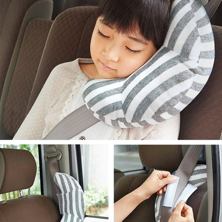 2pcs Children Neck Headrest Comfortable Shoulder Cover Car Neck Guard Pillow(Blue Gray Strip) - Seat Accessories by PMC Jewellery | Online Shopping South Africa | PMC Jewellery | Buy Now Pay Later Mobicred