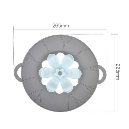 Silicone Flower Spill-proof Pot Lid Rotatable Pot Lid Kitchen Gadget, Size: 23cm Small Gray - Insulation by PMC Jewellery | Online Shopping South Africa | PMC Jewellery | Buy Now Pay Later Mobicred