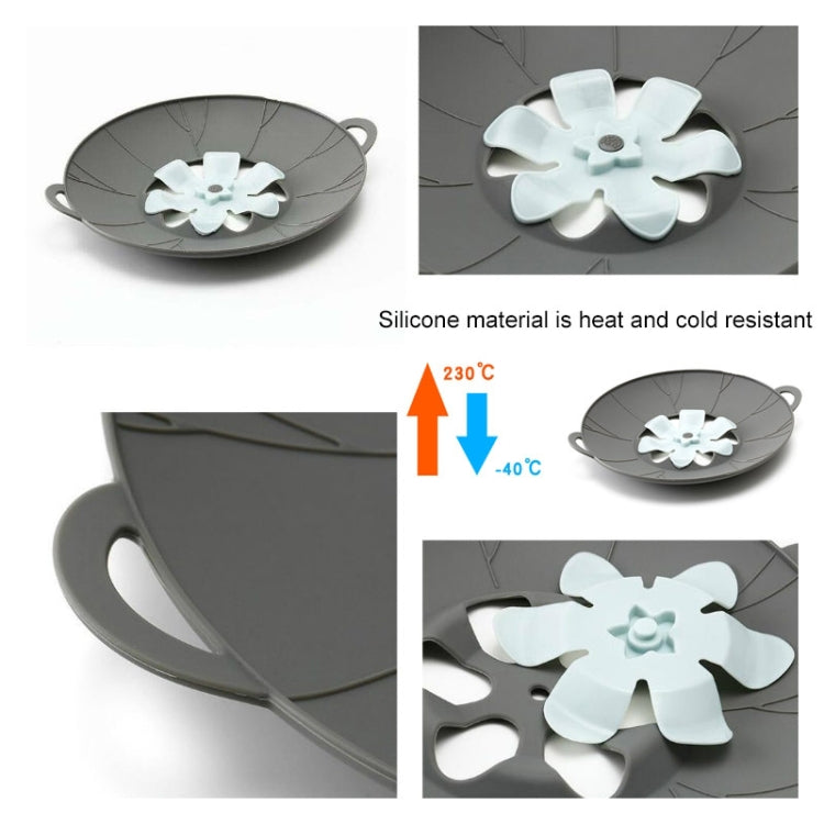 Silicone Flower Spill-proof Pot Lid Rotatable Pot Lid Kitchen Gadget, Size: 23cm Small Gray - Insulation by PMC Jewellery | Online Shopping South Africa | PMC Jewellery | Buy Now Pay Later Mobicred