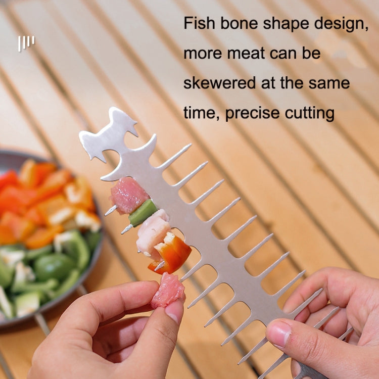 Outdoor Fish Bone Barbecue Steak 304 Stainless Steel Barbecue Stick(Cat Face Style) - Cookwares & Tablewares by PMC Jewellery | Online Shopping South Africa | PMC Jewellery