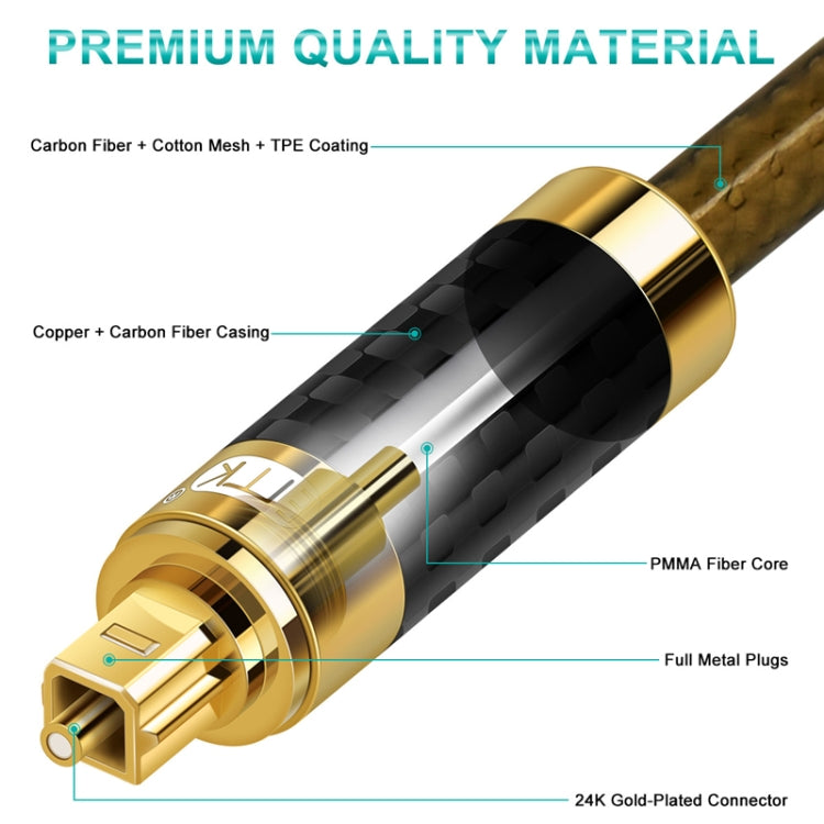 EMK GM/A8.0 Digital Optical Fiber Audio Cable Amplifier Audio Gold Plated Fever Line, Length: 15m(Transparent Coffee) - Audio Optical Cables by EMK | Online Shopping South Africa | PMC Jewellery | Buy Now Pay Later Mobicred