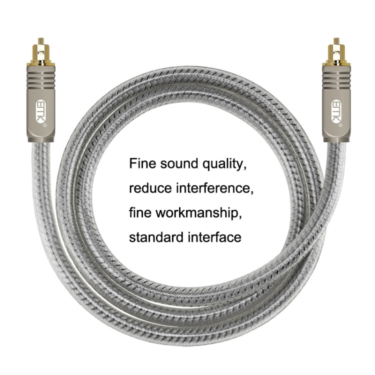 EMK YL/B Audio Digital Optical Fiber Cable Square To Square Audio Connection Cable, Length: 1.8m(Transparent Gray) - Audio Optical Cables by EMK | Online Shopping South Africa | PMC Jewellery | Buy Now Pay Later Mobicred