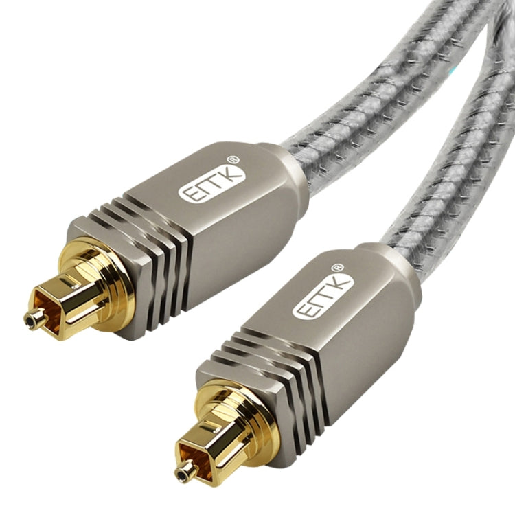 EMK YL/B Audio Digital Optical Fiber Cable Square To Square Audio Connection Cable, Length: 15m(Transparent Gray) - free shipping - PMC Jewellery - Order now!