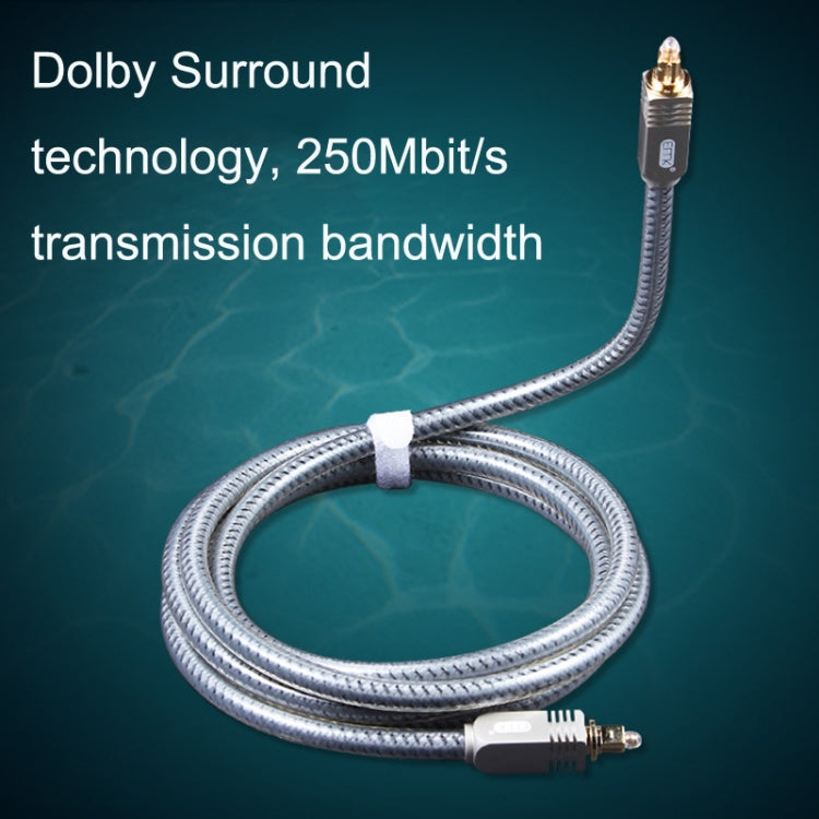 EMK YL/B Audio Digital Optical Fiber Cable Square To Square Audio Connection Cable, Length: 20m(Transparent Gray) - Audio Optical Cables by EMK | Online Shopping South Africa | PMC Jewellery | Buy Now Pay Later Mobicred