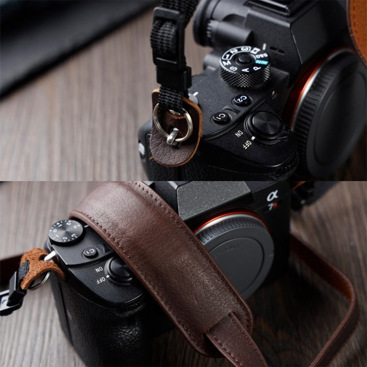 Outdoor Photography Cowhide Leather Camera Shoulder Hanging Neck Winding Strap, Spec: Top-layer (Coffee) - Camera Strap by PMC TechLife | Online Shopping South Africa | PMC TechLife | Buy Now Pay Later Mobicred