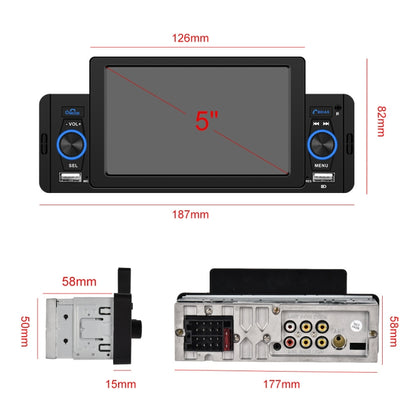 A3107 5 inches Car MP5 Wired CarPlay Universal Bluetooth Player With Microphone, Style: Standard+12 Lights Camera - Car MP3 & MP4 & MP5 by PMC Jewellery | Online Shopping South Africa | PMC Jewellery | Buy Now Pay Later Mobicred