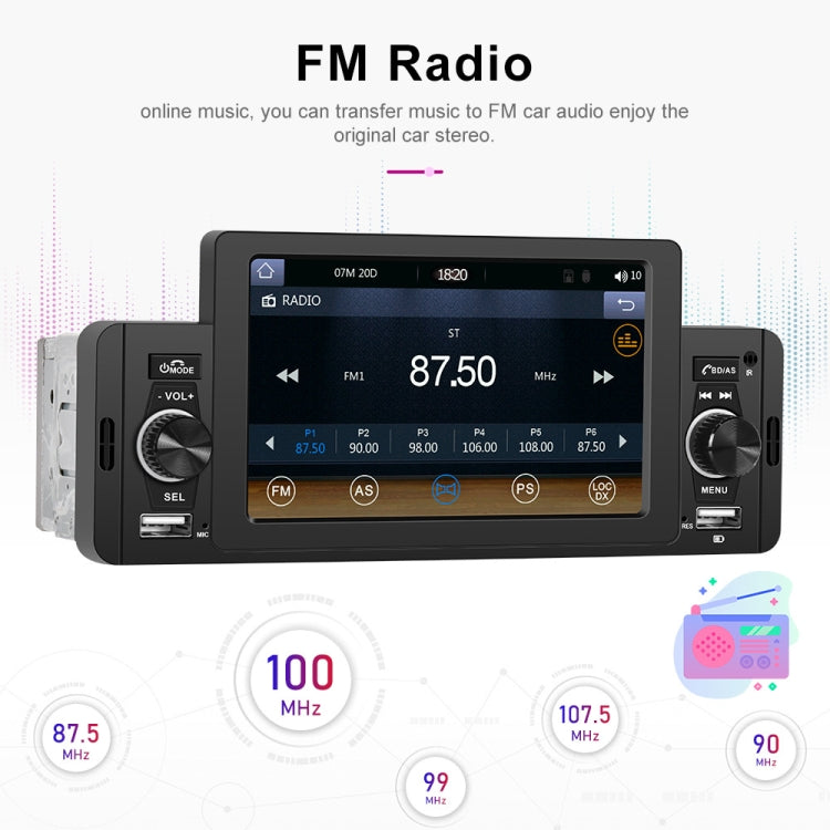 A3107 5 inches Car MP5 Wired CarPlay Universal Bluetooth Player With Microphone, Style: Standard+12 Lights Camera - Car MP3 & MP4 & MP5 by PMC Jewellery | Online Shopping South Africa | PMC Jewellery | Buy Now Pay Later Mobicred