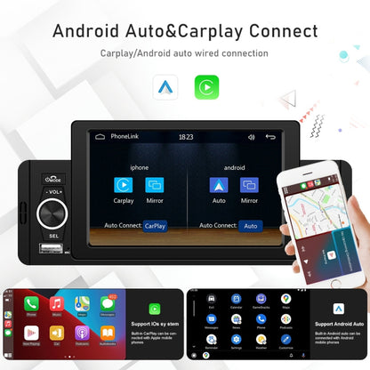 A3107 5 inches Car MP5 Wired CarPlay Universal Bluetooth Player With Microphone, Style: Standard+12 Lights Camera - Car MP3 & MP4 & MP5 by PMC Jewellery | Online Shopping South Africa | PMC Jewellery | Buy Now Pay Later Mobicred