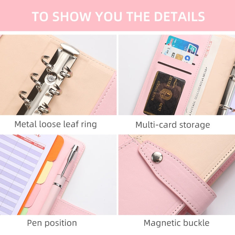A6 YMX-012 PU Leather Budget Binder Notebook Macaron Color Matching Handbook(Yellow+Light Green) - Notebooks by PMc TechLife | Online Shopping South Africa | PMc TechLife | Buy Now Pay Later Mobicred