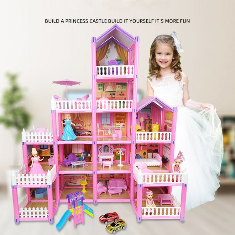 DSJ55-B 214pcs/set Children Passing Domestic Toy Doll House Princess Castle Set Simulation Disguise House - Pretend Play Toys by PMC Jewellery | Online Shopping South Africa | PMC Jewellery