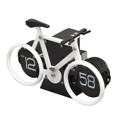 HY-F087 Retro Bicycle Shape Automatic Flip Home Decorative Turning Clock(Black) - Novelty Clock by PMC Jewellery | Online Shopping South Africa | PMC Jewellery