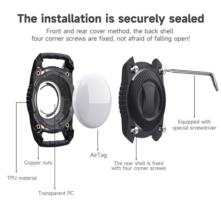 For AirTag Protective Case Three-proof All-inclusive IPX7 Waterproof Locator Cover(Black) - Other by PMC TechLife | Online Shopping South Africa | PMC TechLife