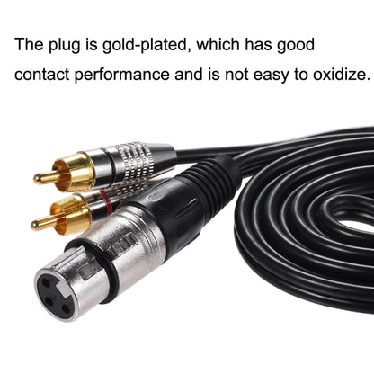 XLR Female To 2RCA Male Plug Stereo Audio Cable, Length: 8m - Microphone Audio Cable & Connector by PMC Jewellery | Online Shopping South Africa | PMC Jewellery | Buy Now Pay Later Mobicred