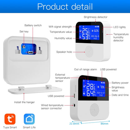 Tuya WIFI Temperature And Humidity Sensor With 2.9inch LCD Display,Spec: Only Sensor - Smart Switch by PMC Jewellery | Online Shopping South Africa | PMC Jewellery | Buy Now Pay Later Mobicred