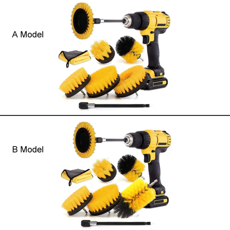8 In 1 Electric Drill Crevice Cleaning Brush Car Wash Tool Set, Size: A Model(Yellow) - Car washing supplies by PMC TechLife | Online Shopping South Africa | PMC TechLife | Buy Now Pay Later Mobicred
