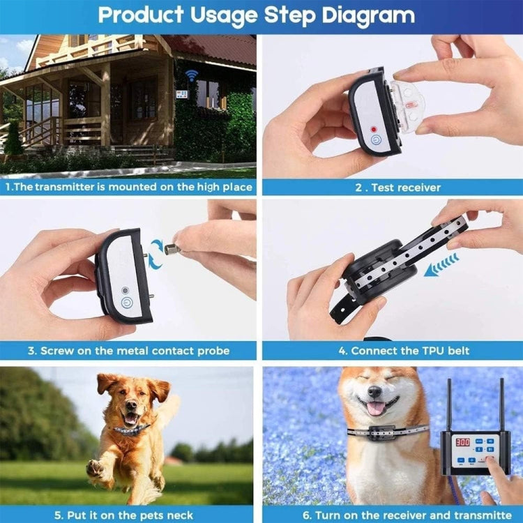 Outdoor Wireless Electronic Pet Fence Night Reflective Collar, Specification: One for One(EU Plug) - Training Aids by PMC TechLife | Online Shopping South Africa | PMC TechLife | Buy Now Pay Later Mobicred