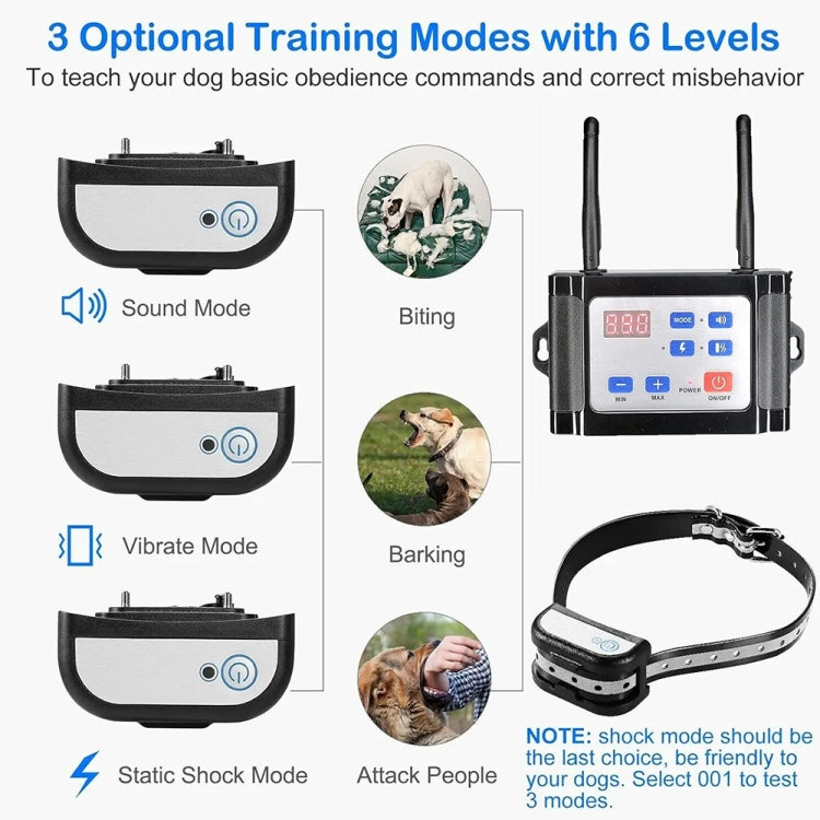 Outdoor Wireless Electronic Pet Fence Night Reflective Collar, Specification: One for  Three(EU Plug) - Training Aids by PMC TechLife | Online Shopping South Africa | PMC TechLife