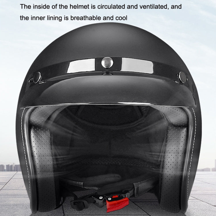 BYB 701 All Seasons Retro Motorcycle Helmet, Size: M(Bright Black) - free shipping - PMC TechLife - Order now!