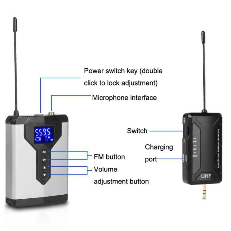 Q6 1 Drag 1 Wireless Lavalier USB Computer Recording Microphone Live Phone SLR Lavalier Microphone - Microphone by PMC Jewellery | Online Shopping South Africa | PMC Jewellery | Buy Now Pay Later Mobicred