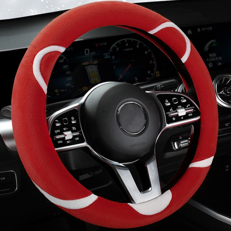 Car Steering Wheel Cartoon Short Fluff Handle Cover, Size: 38cm(Red Round) - Seat Belts & Padding by PMC TechLife | Online Shopping South Africa | PMC TechLife | Buy Now Pay Later Mobicred