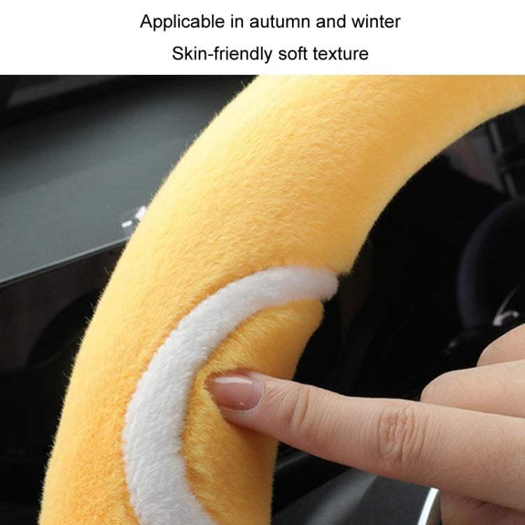 Car Steering Wheel Cartoon Short Fluff Handle Cover, Size: 38cm(Red Round) - Seat Belts & Padding by PMC TechLife | Online Shopping South Africa | PMC TechLife | Buy Now Pay Later Mobicred