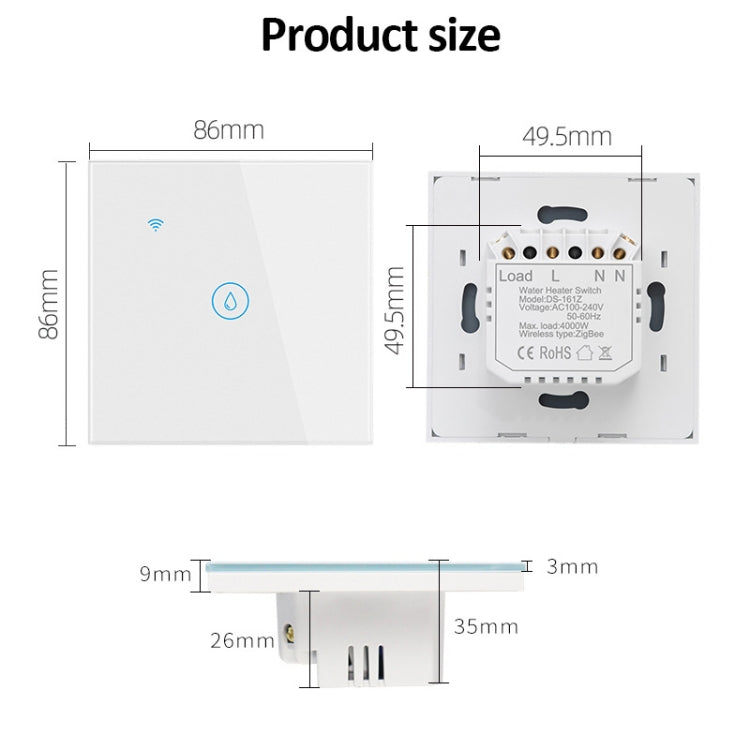 WIFI 20A Water Heater Switch White High Power Time Voice Control EU Plug - Smart Switch by PMC Jewellery | Online Shopping South Africa | PMC Jewellery | Buy Now Pay Later Mobicred