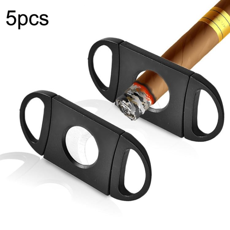 5pcs Mini Black Stainless Steel Double Edge Cigar Scissors Cigar Crushers - Cigarette Box & Ashtrays by PMC Jewellery | Online Shopping South Africa | PMC Jewellery