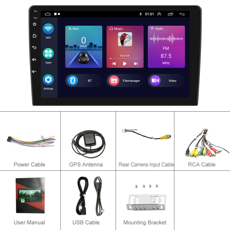 A3012 9 Inch Android Navigation CarPlay 1+32G Dual-Spindle Universal Central Control Screen Car Navigator Reversing Video Player(Standard) - Car MP3 & MP4 & MP5 by PMC TechLife | Online Shopping South Africa | PMC TechLife | Buy Now Pay Later Mobicred
