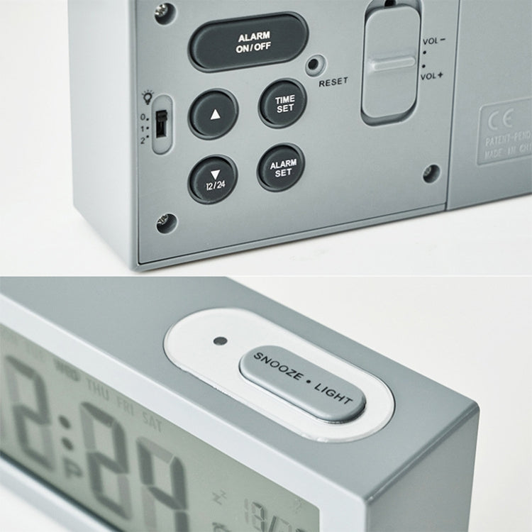 8890H Multifunctional Photosensitive Bedside Small Alarm Clock LCD Screen Digital Clock(White) - Alarm Clocks by PMc TechLife | Online Shopping South Africa | PMc TechLife | Buy Now Pay Later Mobicred
