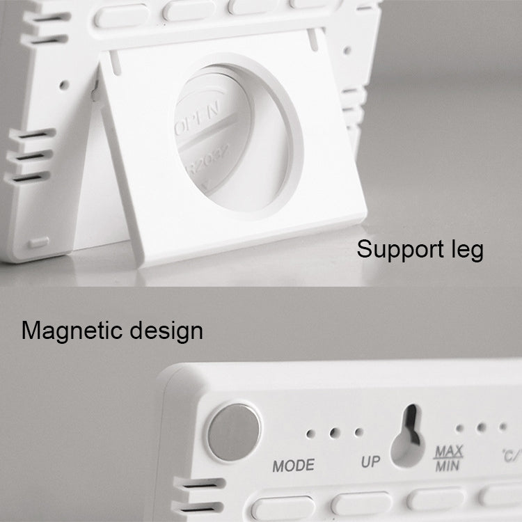 8218 Thin and Light Magnetic Wall-mounted LCD Temperature Electronic Digital Clock(White) - Alarm Clocks by PMc TechLife | Online Shopping South Africa | PMc TechLife | Buy Now Pay Later Mobicred