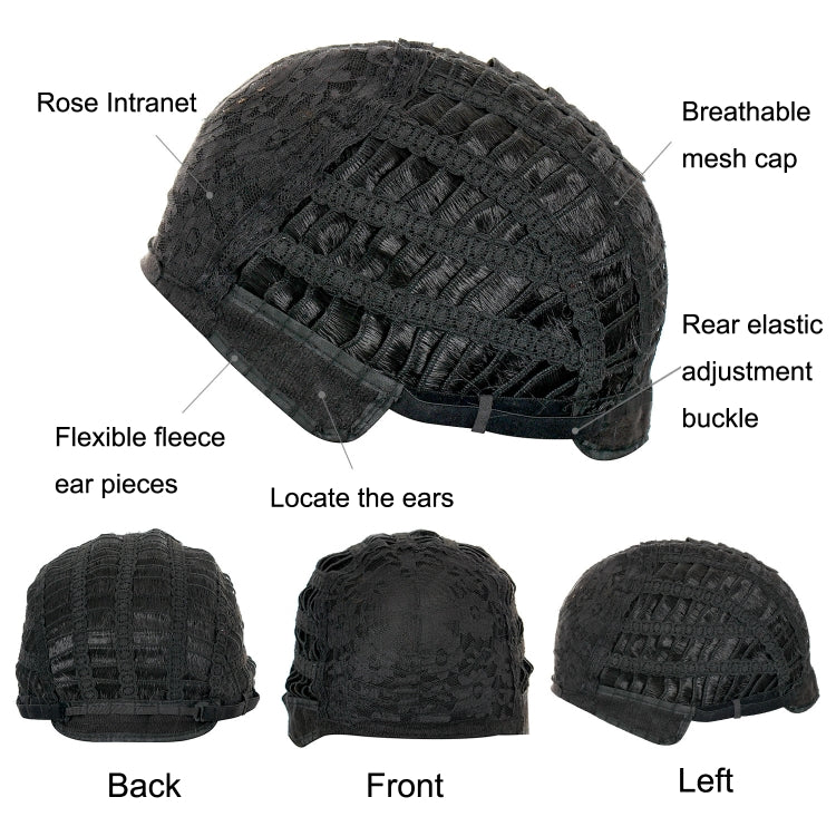 WIG-T003 Ladies High Temperature Silk Short Curly Wig Elastic Mesh Headgear(Black) - free shipping - PMC TechLife - Order now!