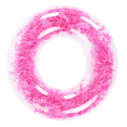 Thickened Transparent Feather PVC Inflatable Swimming Ring 70cm(Pink) - Swimming Rings by PMC Jewellery | Online Shopping South Africa | PMC Jewellery