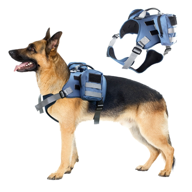 Dog Explosion-proof Chest Strap With Detachable Combination Backpack, Size: L(Lake Blue) - Leashes & Chest Strap by PMC TechLife | Online Shopping South Africa | PMC TechLife