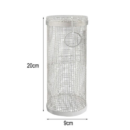 Outdoor Stainless Steel Barbecue Cage BBQ Round Mesh Tube 20cm With Hook - Cookwares & Tablewares by PMC Jewellery | Online Shopping South Africa | PMC Jewellery