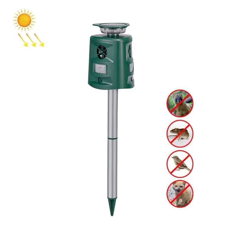 SK698 Solar Powered Animal Repeller 360 Degree Strobe Light Bird Repeller Ultrasonic Rat Repeller(Green) - Outdoor Insect Repellent by PMC Jewellery | Online Shopping South Africa | PMC Jewellery | Buy Now Pay Later Mobicred