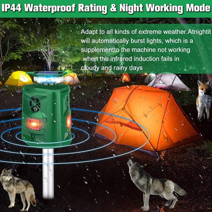 SK698 Solar Powered Animal Repeller 360 Degree Strobe Light Bird Repeller Ultrasonic Rat Repeller(Green) - Outdoor Insect Repellent by PMC Jewellery | Online Shopping South Africa | PMC Jewellery | Buy Now Pay Later Mobicred