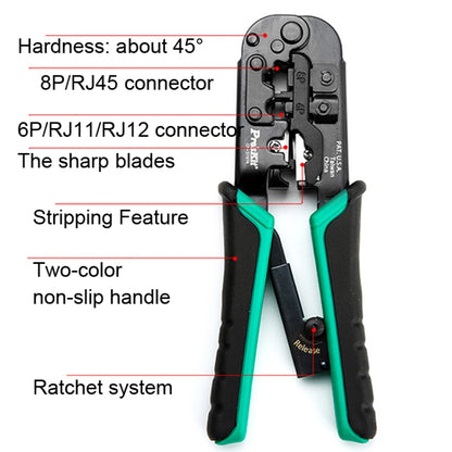 ProsKit CP-376TR 4P/6P/8P Three-Use Network Crimping Pliers - Lan Cable and Tools by ProsKit | Online Shopping South Africa | PMC Jewellery | Buy Now Pay Later Mobicred