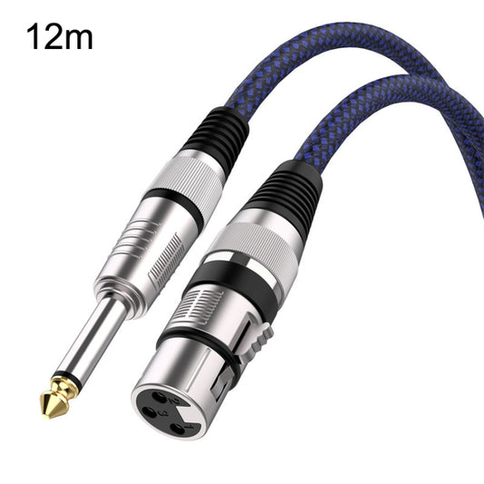 12m Blue and Black Net TRS 6.35mm Male To Caron Female Microphone XLR Balance Cable - Microphone Audio Cable & Connector by PMC Jewellery | Online Shopping South Africa | PMC Jewellery | Buy Now Pay Later Mobicred