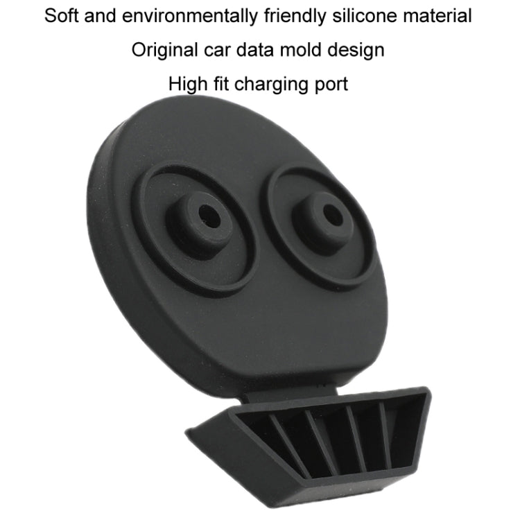 For Tesla Model3/Y 2pcs Charging Port Silicone Dustproof Waterproof Cover, Color: Split Black - Waterproof Covers by PMC Jewellery | Online Shopping South Africa | PMC Jewellery