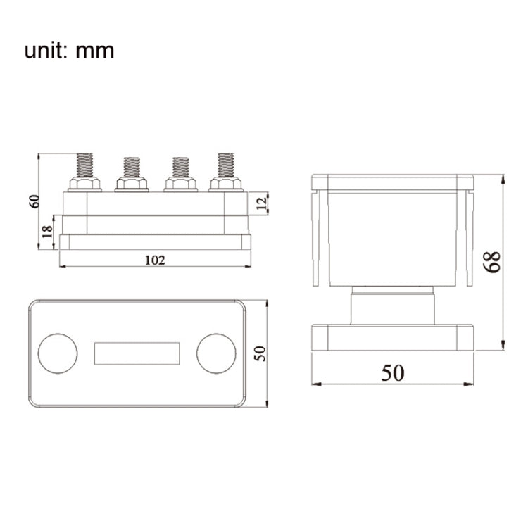 600A 48V RV&Ship Modification 4-way Large Electric DC Busbar(AOA4713C-M10) - Marine Accessories & Parts by PMC Jewellery | Online Shopping South Africa | PMC Jewellery | Buy Now Pay Later Mobicred