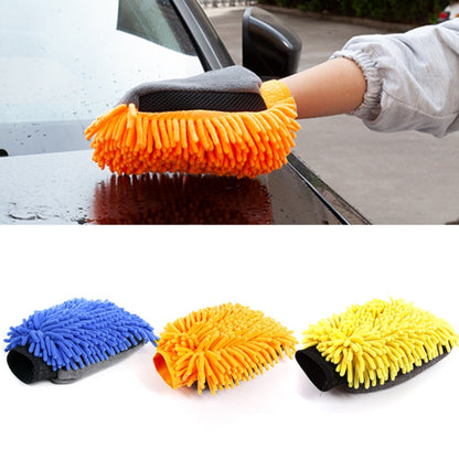 2pcs Car Chenille Coral Fleece Car Wash Double Sided Thick Gloves(Yellow) - Car washing supplies by PMC Jewellery | Online Shopping South Africa | PMC Jewellery | Buy Now Pay Later Mobicred