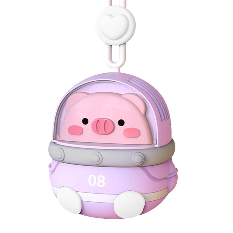 CS1327 Small USB Charging Cartoon Hanging Neck Fan Portable Leafless Silent Mini Fan(Pig) - free shipping - PMC TechLife - Order now!