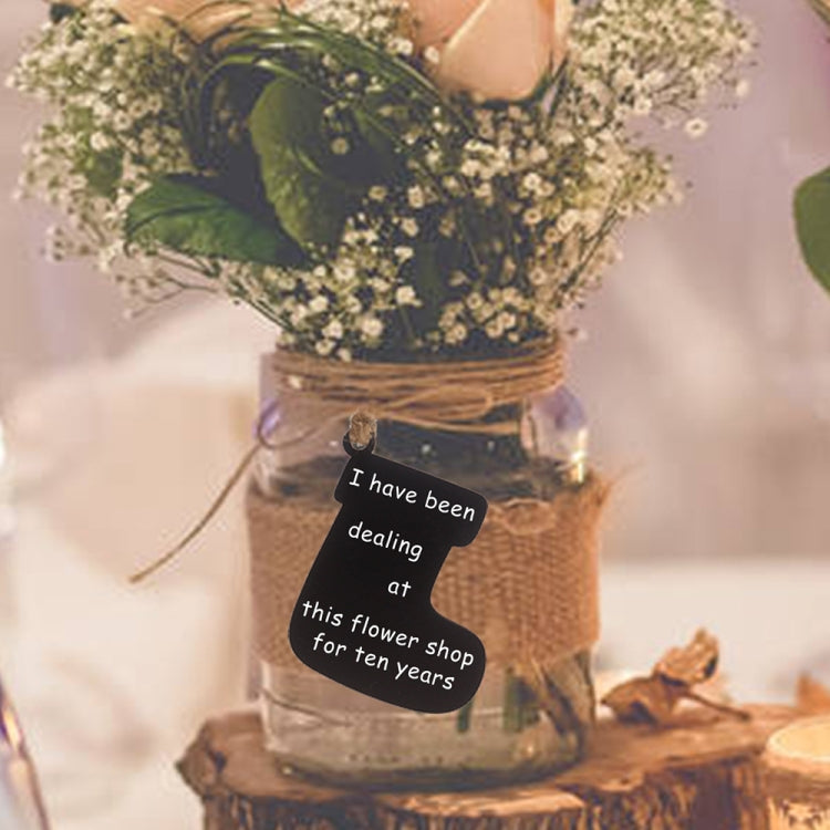 10pcs/Set Mini Hanging Wooden Message Board Home Holiday Decor Lanyard Chalkboard(Rectangle) - Message Boards by PMC TechLife | Online Shopping South Africa | PMC TechLife | Buy Now Pay Later Mobicred