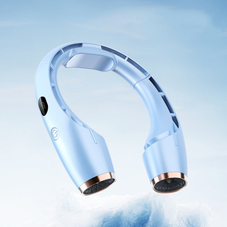 USB Charging Big Wind Cooling Leafless Hanging Neck Fan(Blue) - Electric Fans by PMC TechLife | Online Shopping South Africa | PMC TechLife | Buy Now Pay Later Mobicred