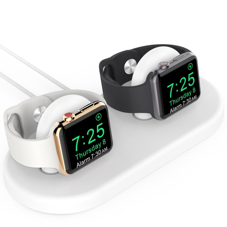 For Apple Watch / Earphone AhaStyle PT116 Universal Plastic Stand Dual Charging Storage Base(White) - free shipping - PMC TechLife - Order now!