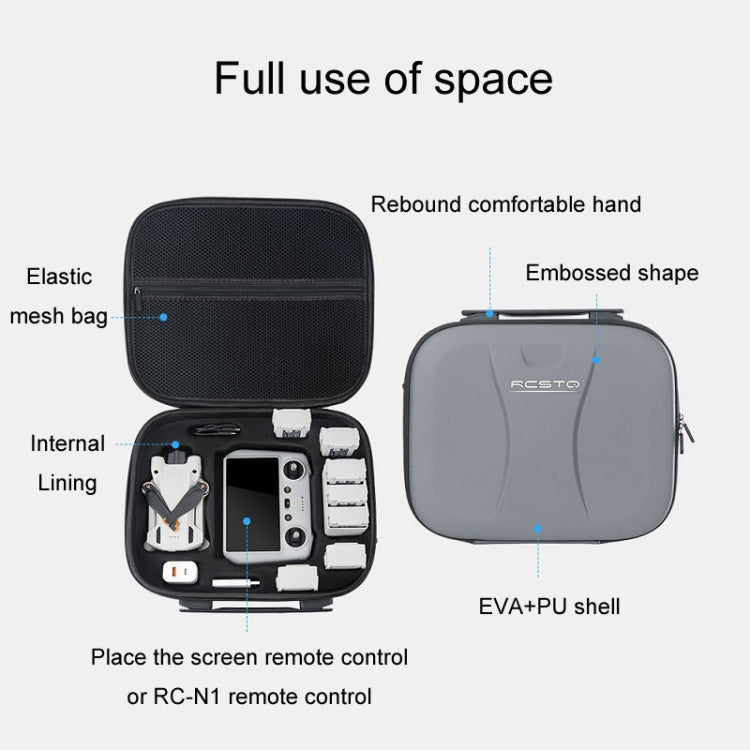 For DJI Mini 3 Pro RCSTQ Remote Control Portable Storage Bag(Grey) - free shipping - PMC TechLife - Order now!