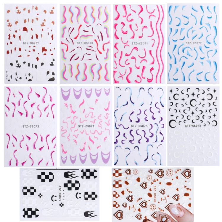 French Style Manicure Sticker Pop Stripe Line Nail Sticker(Stz-CS076) - Nail Stickers by PMC Jewellery | Online Shopping South Africa | PMC Jewellery | Buy Now Pay Later Mobicred